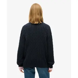 Oversized twisted knit V-neck pullover for women Superdry image-3