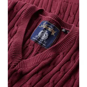 Oversized twisted knit V-neck pullover for women Superdry image-5