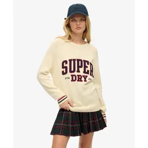 Women's soft knit printed crew neck jumper Superdry image-1