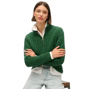 Jersey de rugby de punto con cuello alto para mujer Superdry image-1