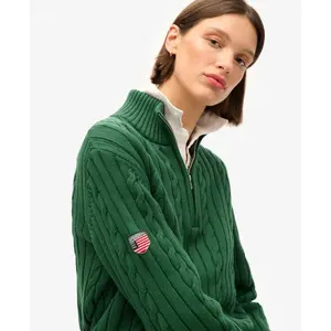 Jersey de rugby de punto con cuello alto para mujer Superdry image-6