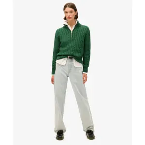 Jersey de rugby de punto con cuello alto para mujer Superdry image-3