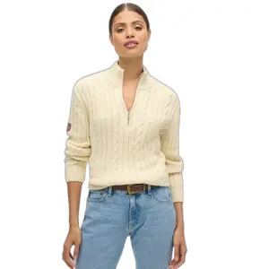 Jersey de rugby de punto con cuello alto para mujer Superdry image-1