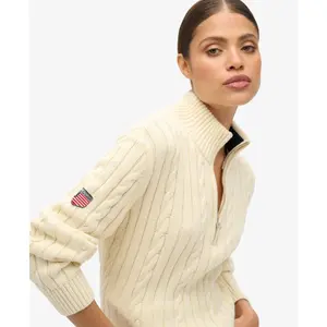 Jersey de rugby de punto con cuello alto para mujer Superdry image-5