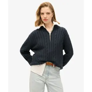 Jersey de rugby de punto con cuello alto para mujer Superdry image-1