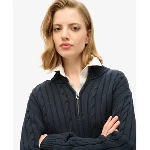 Jersey de rugby de punto con cuello alto para mujer Superdry image-5
