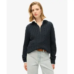 Jersey de rugby de punto con cuello alto para mujer Superdry image-2