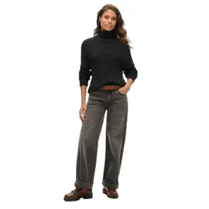 Jersey ample de punto con cuello redondo para mujer Superdry image-2