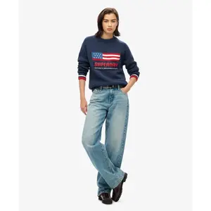 Women's crew-neck sweater Superdry Americana image-2