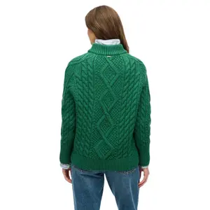 Maglione a collo alto femminile con zip a spirale Superdry Aran image-2