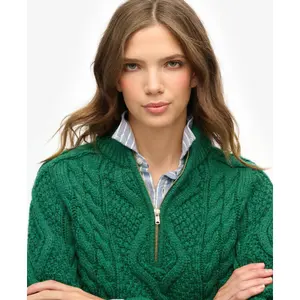 Maglione a collo alto femminile con zip a spirale Superdry Aran image-3