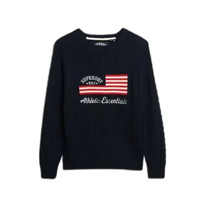 Women's oversized cable knit jumper Superdry Flag image-0