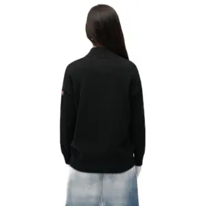 Pullover med halvlukket lynlås i strik med højt krave til kvinder Superdry image-0