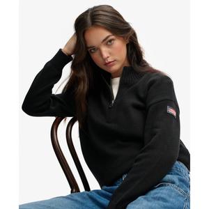 Pullover med halvlukket lynlås i strik med højt krave til kvinder Superdry image-4