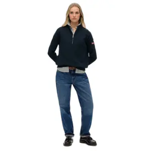 Halvdragkedja tröja i stickad med krage för kvinna Superdry image-1