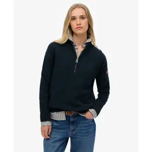 Halvdragkedja tröja i stickad med krage för kvinna Superdry image-2
