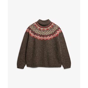 Sweter z golfem damski w jaquardzie Superdry