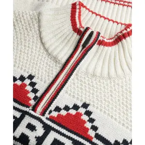 Mönstrad intarsia-tröja med hög krage för dam Superdry image-1