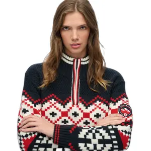 Halv damtröja Superdry Intarsia image-1