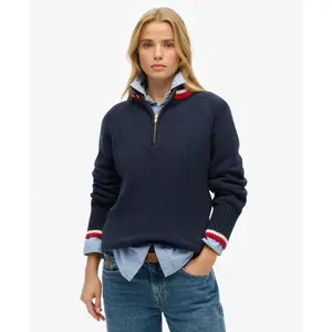 Maglione con zip e bordino donna Superdry image-1