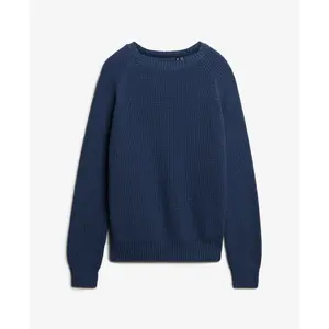 Sweater de malha canelada casual feminino Superdry image-0