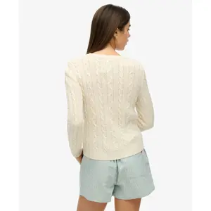 Pull à torsades fines essentials col rond femme Superdry image-3