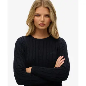 Pull à torsades fines essentials col rond femme Superdry image-4