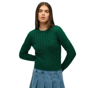 Pull à torsades fines essentials col rond femme Superdry image-1