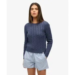 Fine twist cable knit jumper essential round neck women Superdry image-2