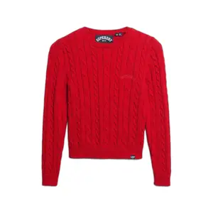 Pull à torsades fines essentials col rond femme Superdry image-0