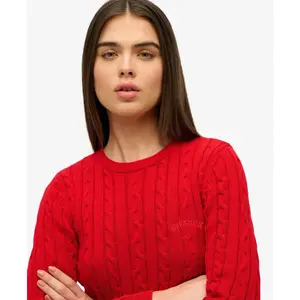 Pull à torsades fines essentials col rond femme Superdry image-4