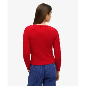 Pull à torsades fines essentials col rond femme Superdry image-3