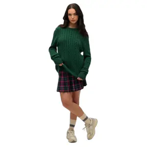 Classic twisted knit oversized cotton jumper for women Superdry image-1
