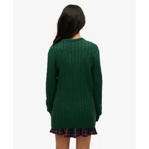 Classic twisted knit oversized cotton jumper for women Superdry image-3