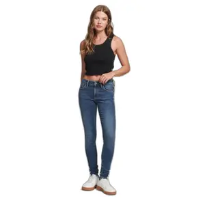 Jeans skinny donna a vita media in cotone bio Superdry Vintage image-1