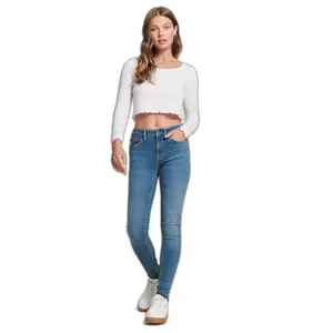 Jeans skinny donna a vita media in cotone bio Superdry Vintage image-1