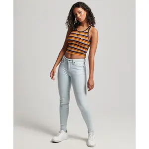 Jeans donna in cotone biologico a vita media Superdry Skinny Vintage image-4