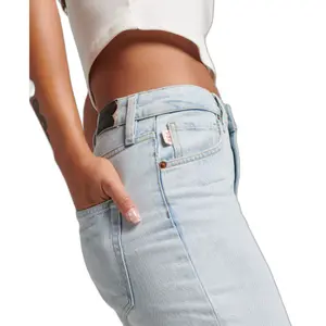 Damskie jeansy z bawełny organicznej z szeroką nogawką Superdry image-4