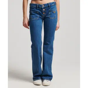 Vaqueros slim fit flare de algodón orgánico para mujer Superdry Vintage image-2
