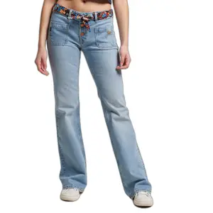 Lavtaljede skinny jeans i økologisk bomuld til kvinder Superdry image-1
