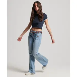 Lavtaljede skinny jeans i økologisk bomuld til kvinder Superdry image-0