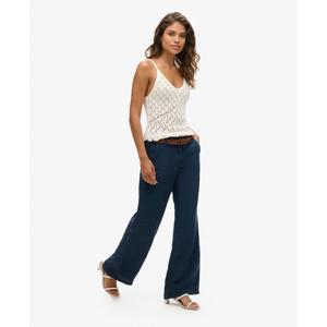 Pantalones de cintura baixa em linho para mulher Superdry image-5