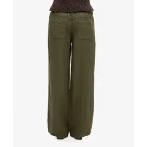 Pantalón de tiro bajo de lino para mujer Superdry image-3