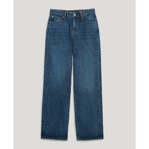 Jeans donna a vita media a gamba larga in cotone bio Superdry image-1