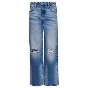 Jeans donna a vita media a gamba larga in cotone bio Superdry image-0
