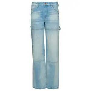 Vaqueros de tiro medio de algodón orgánico para mujer Superdry Carpenter image-0