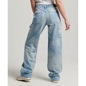 Vaqueros de tiro medio de algodón orgánico para mujer Superdry Carpenter image-3