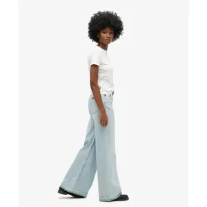 Wide flared jeans with raw edges for women Superdry image-3