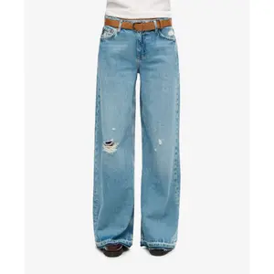 Wide flared jeans with raw edges for women Superdry image-2
