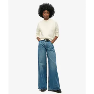 Wide flared jeans with raw edges for women Superdry image-1